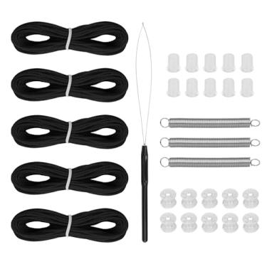 Imagem de GYPNS Kit de reparo de persiana plissada para trailer, para persianas de substituição de trailer plissadas, retenção de carretel, janelas para trailers e claraboias, peças de persiana vertical (preto)