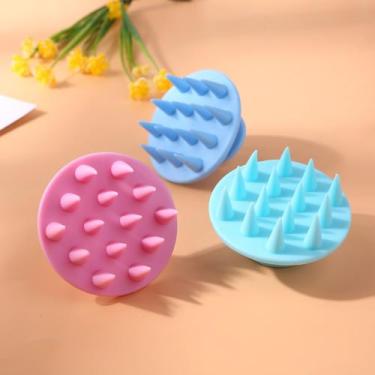 Imagem de Escova Capilar Massageadora Couro Lavar Cabelo Cabeludo Anti Queda - B