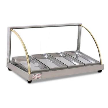 Imagem de Estufa Vitrine Elétrica Curva Quente 4 Bandejas Inox Tita, 220V