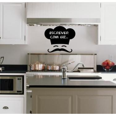 Imagem de Adesivo Decorativo De Parede Lousa Chef Cozinha Com Giz - Gaudesivos