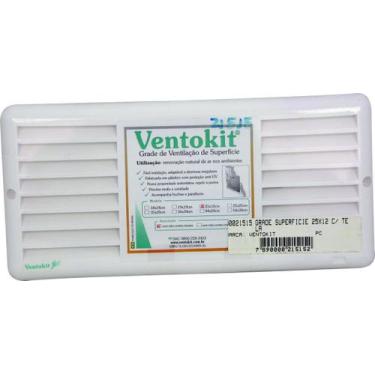 Imagem de Grade de Ventilação de Superfície Ventokit  25x12 com Tela Anti-Inseto