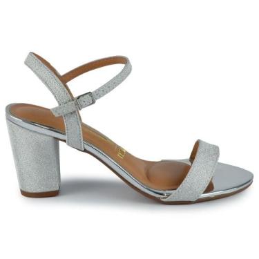 Imagem de Sandália Vizzano Feminina Salto Alto Bloco Casual - Glitter - Brilho 6