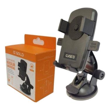 Imagem de Suporte Celular Gps Carro Veicular Trava Automática Resistente Ajuste Rotação