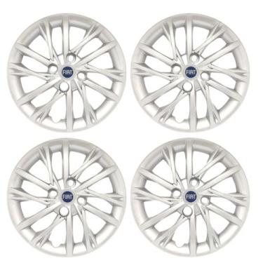 Imagem de Kit 4 Calota Aro 15 Compatível c/Roda Pulse 2023 2024 - GFM, Prata c/e
