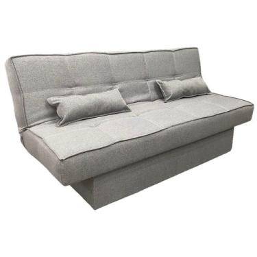 Imagem de Sofá Cama Zurich em Linho com Baú 2 Lugares 182cm Luxury Cor Cinza - E