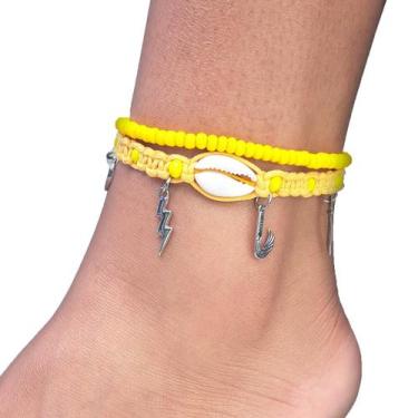 Imagem de Tornozeleira Iansã Amarela Macramê Orixá Umbanda - Balaio de Santo