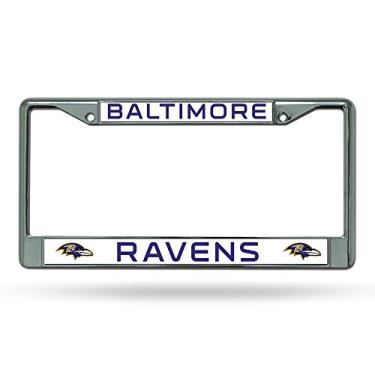 Imagem de Moldura para placa de licença cromada padrão NFL Baltimore Ravens