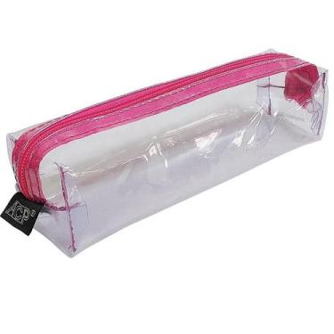 Imagem de Estojo Escolar Transparente Pequeno 1 Compartimento c/ zíper 22x50x50m