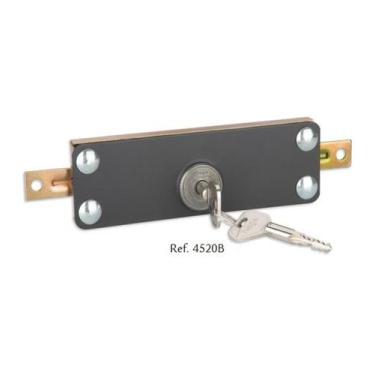 Imagem de Fechadura Trava Central Preta p/ Porta De Aço 2 Chaves Tetra - HAGA