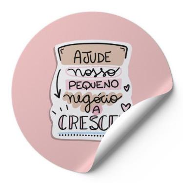 Imagem de 120 Etiquetas Auto Colante Adesivos Redondos Ajude Nosso Pequeno Negóc
