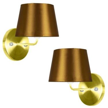 Imagem de Kit 2 Arandela Dourado De Cupula Tradicional Cobre - MARRYLUZ