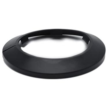 Imagem de Indprod Encaixe 7,3 cm de diâmetro externo flange de tubo de água decoração cobertura de tubo preto radiador PP plástico 75mm colar de escudo para decoração de tubo de parede 2 peças