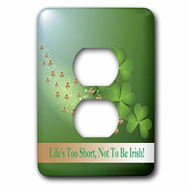 Imagem de 3dRose lsp_180864_6 Capa para interruptor de luz verde e dourado, Lifes Too Short Not to Be Irish