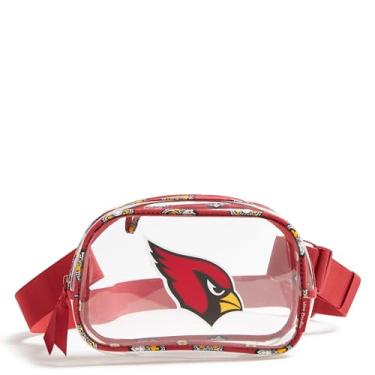 Imagem de Vera Bradley Bolsa de cinto pequena transparente feminina, TPU, Bandana vermelha marrom/amarela com Arizona Cardinals, One Size