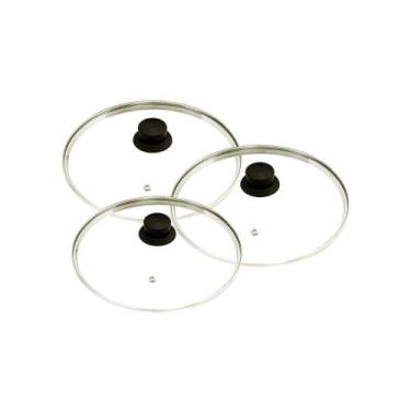 Imagem de Jogo 3 Tampas De Vidro Avulsas Para Panelas: 28 Cm - Okayshop