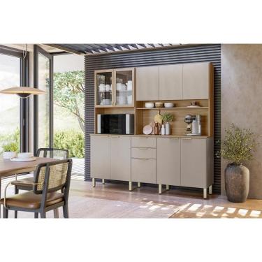 Imagem de Kit de Cozinha Compacta Amora c/ 10 Portas e 2 Gavetas 198cm Amendola/Nude Prime TX - D...
