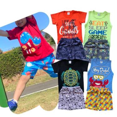 Imagem de Kit 5 Conjunto Infantil Menino Roupa Verão Tamanho 1 ao 10 - Ease Kids