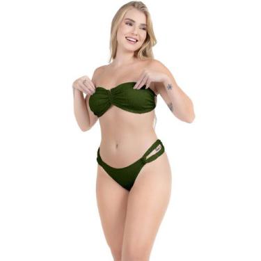Imagem de Bikini Feminino sem alça Asa Delta Metal Rolotê Duplo - HYPE MODAS, Bi