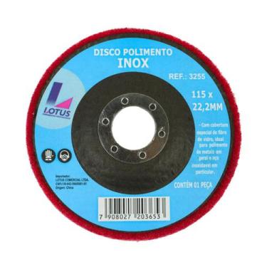 Imagem de 10 discos Polimento Inox Ferro Alumínio 115 mm 4 1/2 Lotus, Azul e Ver