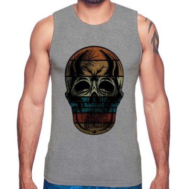 Imagem de Regata Caveira Tropical - Foca na Moda, Cinza, P