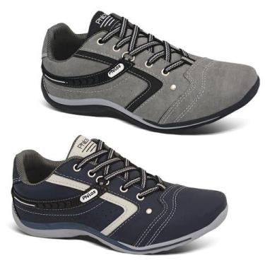 Imagem de KIT 2 Pares -Tênis Sapatenis Masculino Philos West Sapato Casual, Cinz