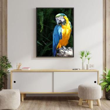 Imagem de Quadro Canvas Decorativo para Sala Arara Canindé 1,20x90 - LUGGUI ART 