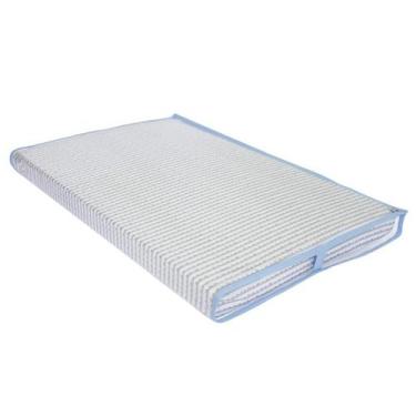 Imagem de Trocador De Bebê Ondinha Cinza Com Viés Azul Menino - Potinho de Mel