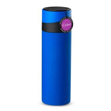 Imagem de Garrafa Térmica Inox 400 ml com Apoio para Celular Start TopGet, Azul
