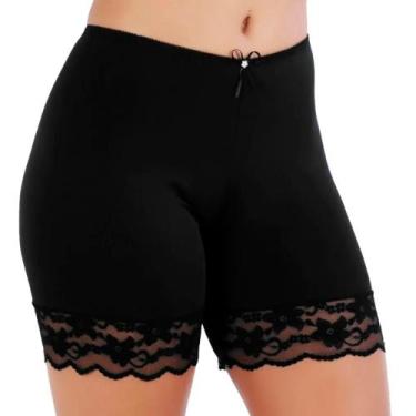 Imagem de Short Feminino Segunda Pele Longo com Renda - CHEGA MAIS, Preto, P
