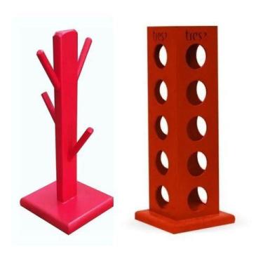 Imagem de 1 Porta Capsula Três Corações + 1 Suporte De Caneca Vermelho - Dema Ma