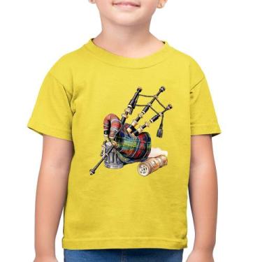 Imagem de Camiseta Algodão Infantil Gaita de Foles - Foca na Moda, Amarelo canár