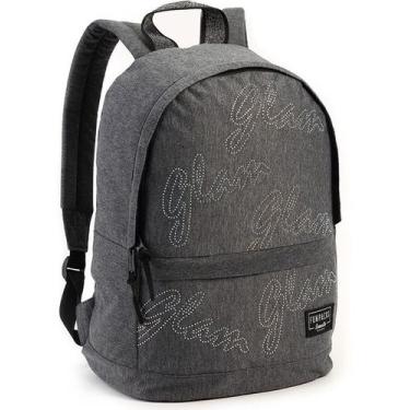 Imagem de Mochila Feminina Com Brilhantes Escolar Trabalho Cinza Escuro Seanite