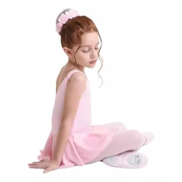 Imagem de Collant Regata Com Saia Embutida Ballet Jazz Infantil Menina - Maria C