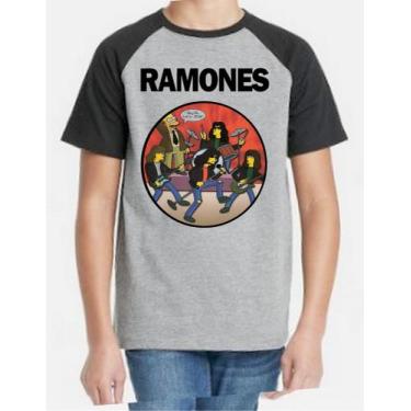 Imagem de Camiseta Infantil Ramones Simpson - Alternativo Basico, Cinza / 12