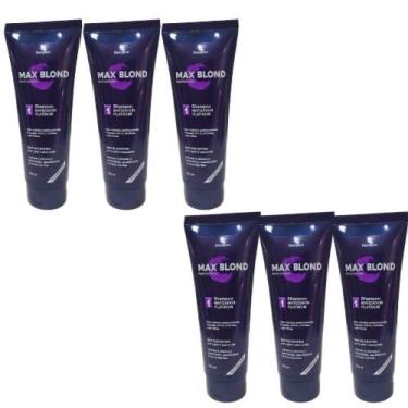 Imagem de Shampoo matizador/desamarelador max blond 250ml demazon kit 06 und