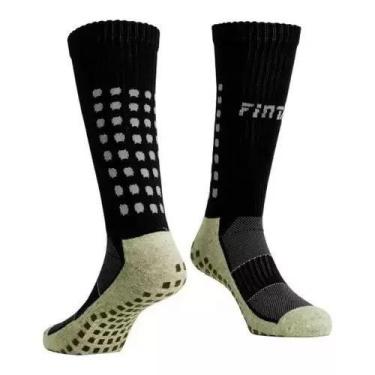 Imagem de Meia Futebol Finta Pro Grip Antiderrapante Preto - Oficial