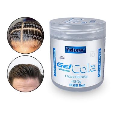 Imagem de Gel Cola Siliconado Incolor Ultra Fixação Cabelo 490g Yelsew