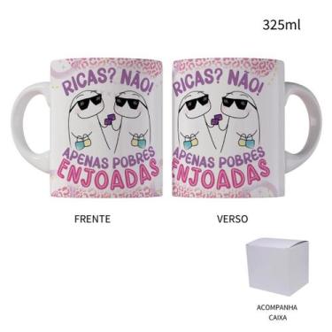 Imagem de Caneca 325ml Flork Amigas Ricas Não! Apenas Pobres Enjoadas - LARANJA 