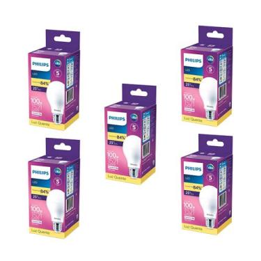Imagem de Kit 5 Lâmpada Led Bulbo 16w = 100w 1521lm Bivolt Philips 3000k Amarela