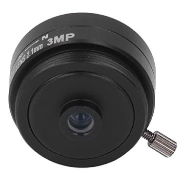 Imagem de Lente de montagem CS grande angular, lente de câmera CCTV Lentes de câmera de vigilância Lente de câmera de 2,1 mm Liga de alumínio de 3MP para câmeras de segurança doméstica