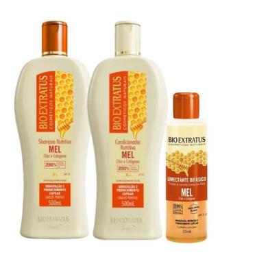 Imagem de Kit Bio Extratus Mel Nutritivo Shampoo Cond + Umectante 55ml