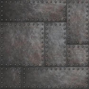 Imagem de Papel De Parede Adesivo Lavável sala Placa de Aço com Rebite Quarto Sa