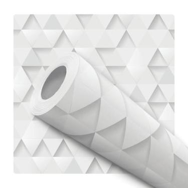 Imagem de Papel De Parede Adesivo Lavável Triângulo Gesso 3D Mosaico Cinza - Baz