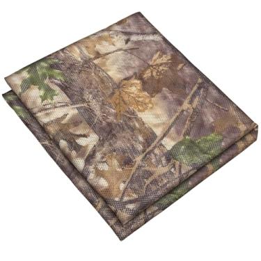 Imagem de FLYEGO Rede camuflada, tela camuflada, transparente, camuflada, material para caça de pato, cortina de árvore, guarda-sol, decoração, tiro (19,6 pés x 5 pés/6 m x 1,5 m, folhas biônicas 02)