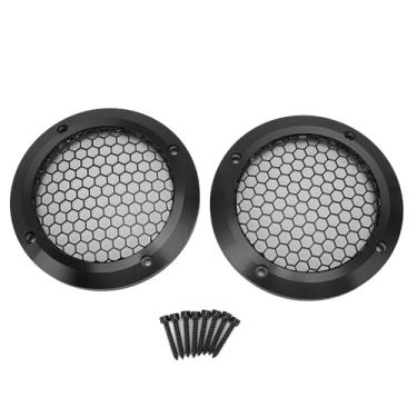 Imagem de 2 Grades Universais do Orador Dos Pces 4.92in, Malha Redonda Preta da Grade do Orador Decorativa para Alto-falantes do Carro, Alto-falantes Domésticos, Caixas de Som, 125mm od,