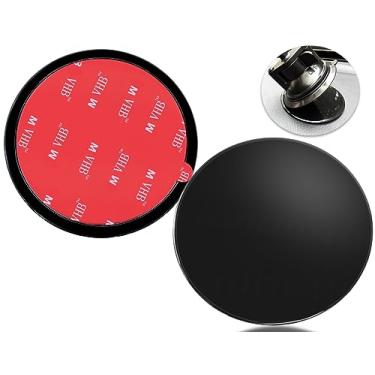 Imagem de Pacote com 2 discos adesivos fortes de 95 mm para suporte de telefone com ventosa de sucção, disco universal de 9,5 cm para suporte de para-brisa GPS Sat Nav Dash Cam Car Phone Base, preto