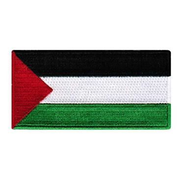 Imagem de Cypress Collectibles - Patch da bandeira da Palestina - Aplique bordado premium - Remendos de ferro do país do Oriente Médio - Dimensões: 8,9 cm x 4,4 cm