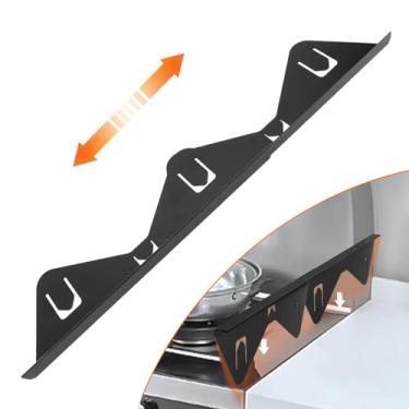 Imagem de Tampas de aço inoxidável para lacunas de fogões, 2 pacotes de tampas para lacunas de balcões de fogões, comprimento ajustável de 13,8“ a 27,1” Acessórios de cozinha sem costura