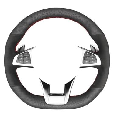 Imagem de MEWANT Capa de volante costurada para Mercedes-Benz A 45 AMG/C 43 63 AMG/CLA 45/ CLS 63 AMG/E 43 63 AMG/S 63 65 AMG/SLC 43 AMG/GLA 45 AMG/GLC 43 63 AMG/GLE 43 63 AMG/GLS 63 AMG/