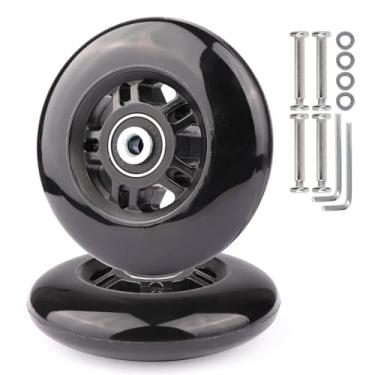 Imagem de Gladder Rodas de substituição de mala de bagagem Silenciosa PU Rodízio em linha com rolamentos ABEC7 608-2RS 608-2RS 6 mm eixo arruela kit de reparo universal (90 x 24 mm)